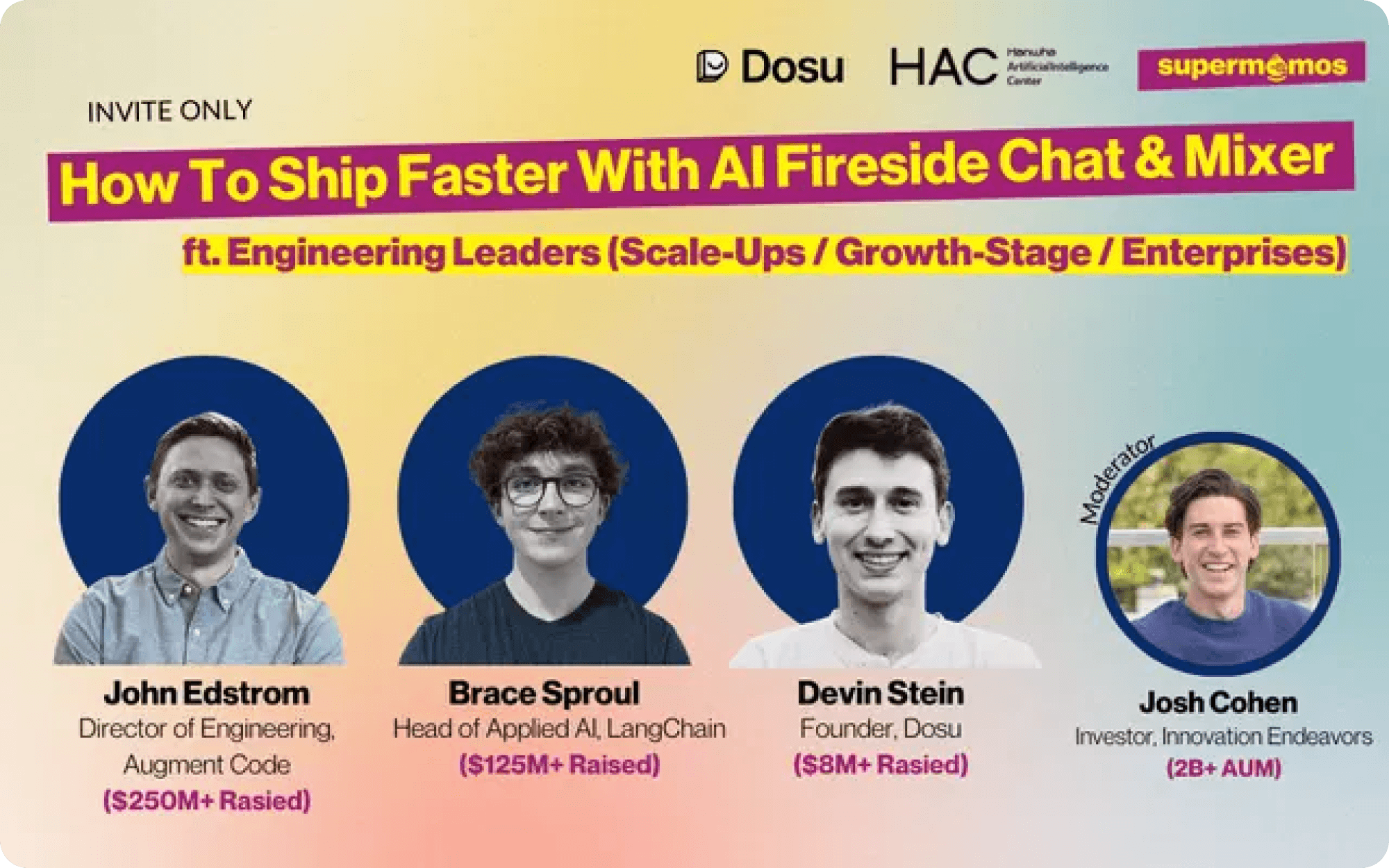 Flyer for tonight's fireside chat showing the participant