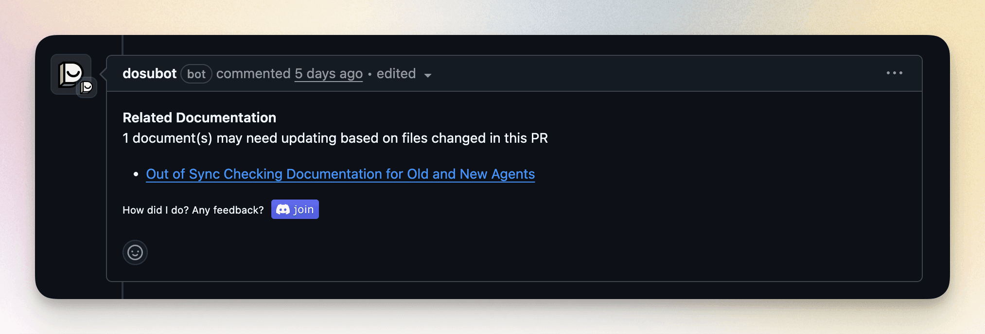 Dosu adding related docs to a PR